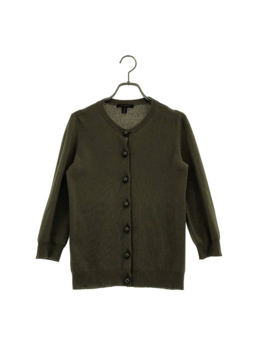 Louis Vuitton Cashmere Round Button Crew Neck Knit Cardigan Khaki S
